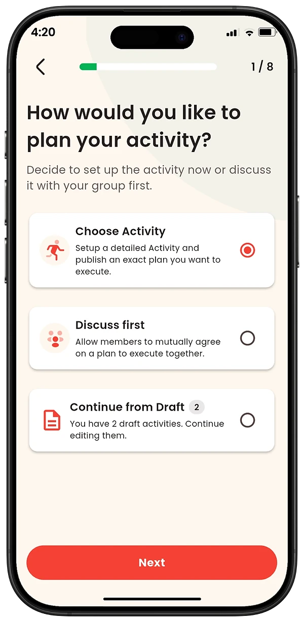 Hauler Fella app screen: Host your own activity